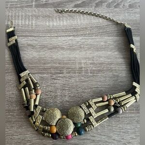 Vintage Chain Belt Mixed Metals Gold Western Multi Strand Beaded Dress Belt